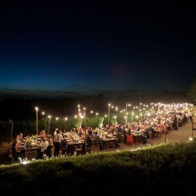 cena matrimonio luci toscana